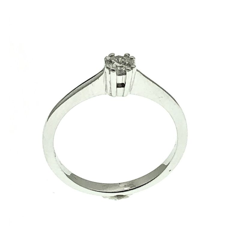 Image 3 of 18 carat white gold solitaire ring with 0.14 ct diamond.