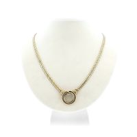 Gold necklace with a fixed pendant and diamonds | approx. 0.04 ct. | 45 cm