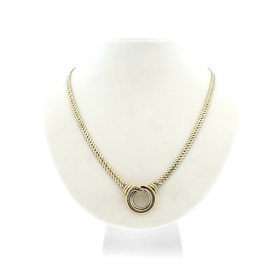 Image 1 of Gold necklace with a fixed pendant and diamonds | approx. 0.04 ct. | 45 cm