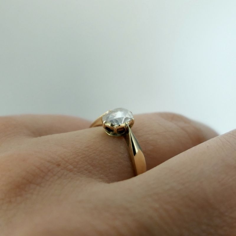 Image 7 of Gold solitaire ring with diamond