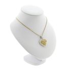 Image 8 of Two-tone gold pendant of a heart with gold threads