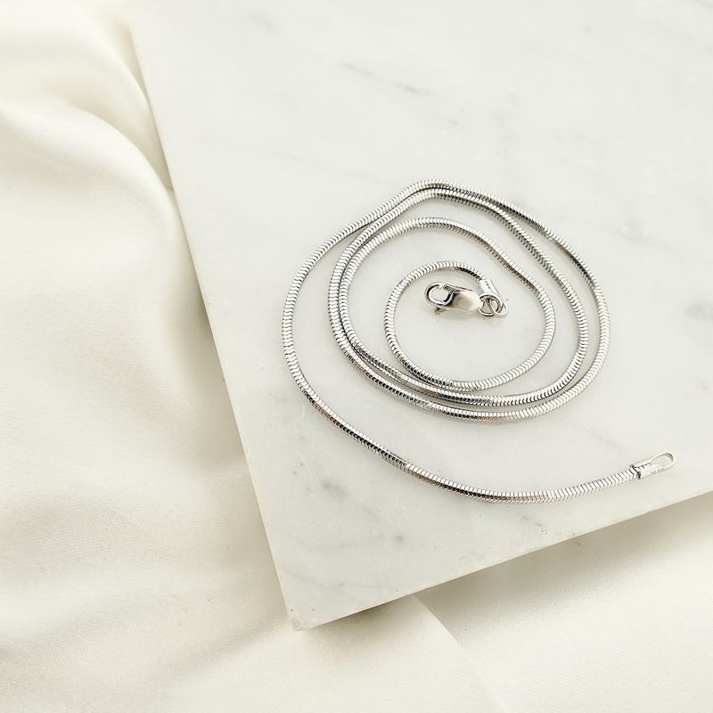 Image 4 of White gold snake link chain