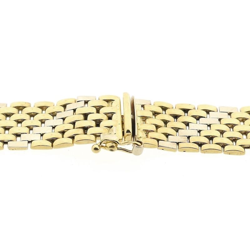 Image 4 of Two-tone gold panther link necklace