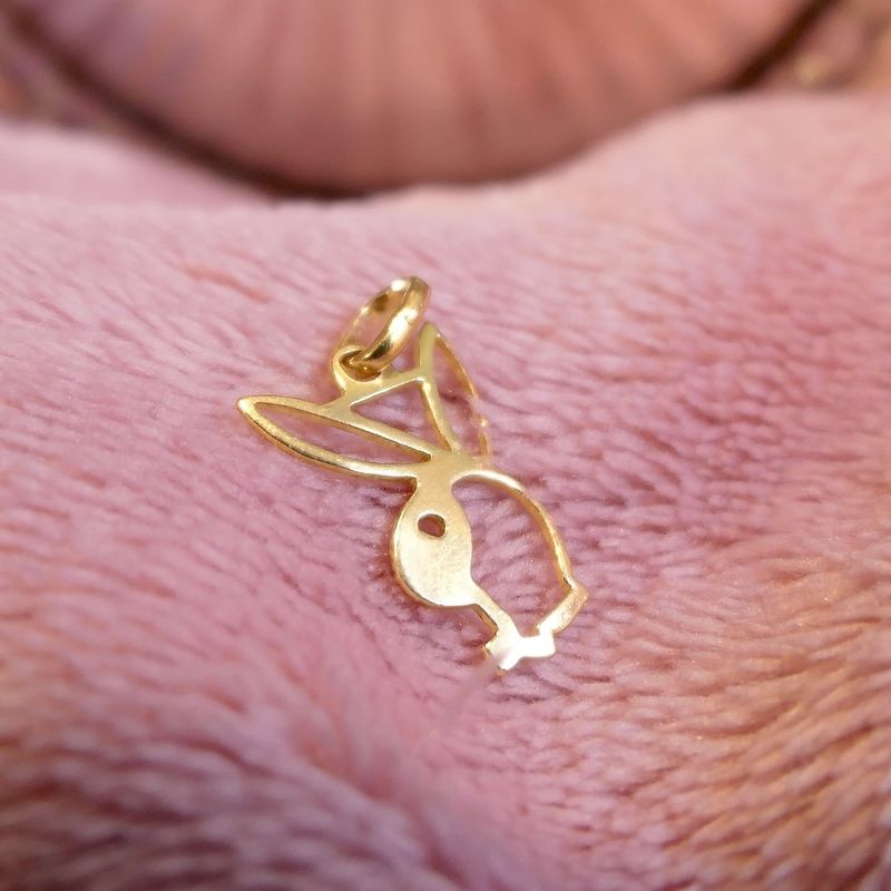 Image 3 of Gold Playboy bunny pendant