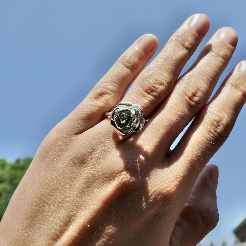 Image 4 of Silver ring with rose