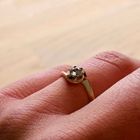 Image 10 of Golden solitaire ring with zirconia