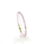Image 1 of Gold beaded bracelet with rose quartz | 19 cm