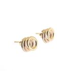 Image 4 of 18 ct. Tricolor gold stud earrings