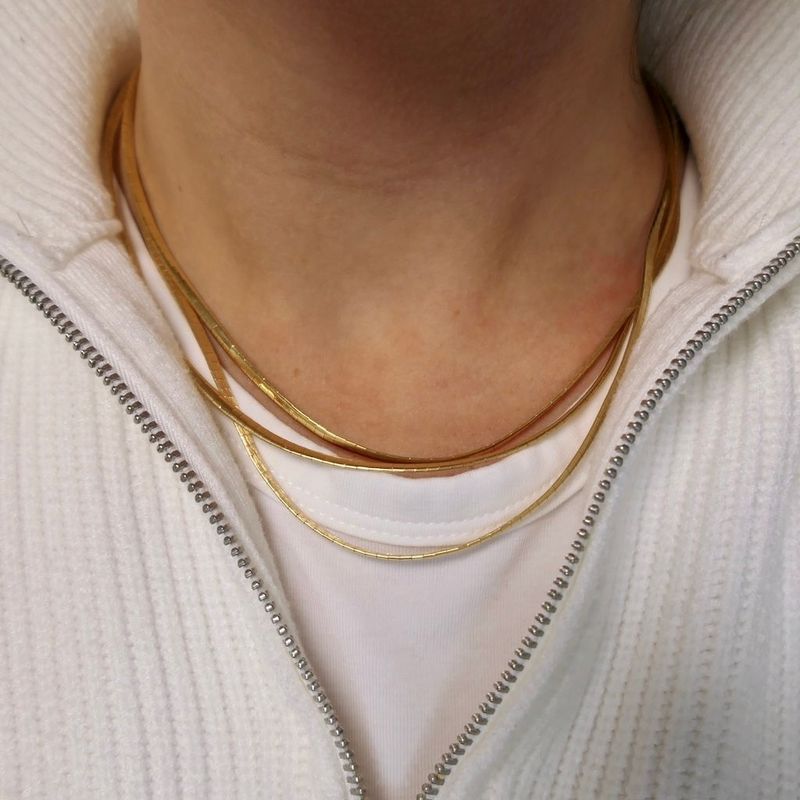 Image 8 of Gold matte Omega link necklace