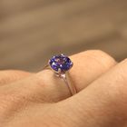 Image 7 of White gold solitaire ring with tanzanite