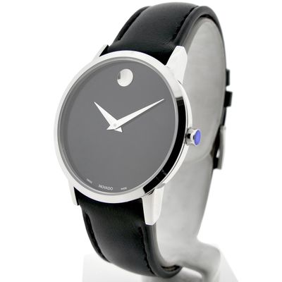 Image 2 of Movado Museum Classic; Steel women's watch with black dial; 0607583