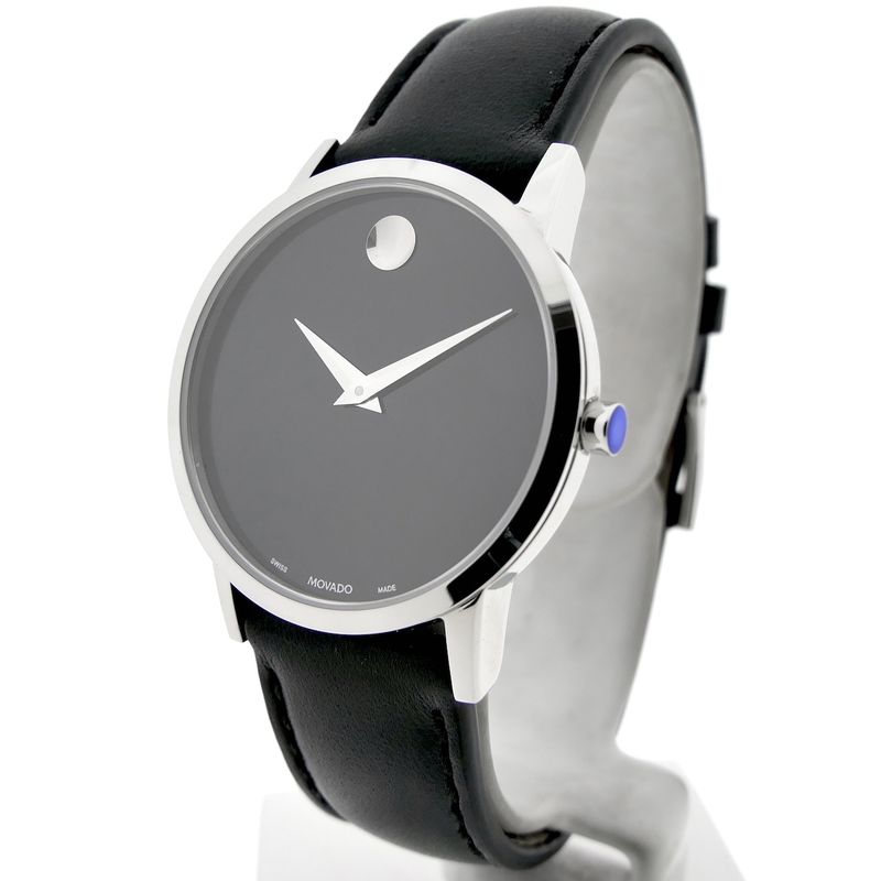 Image 2 of Movado Museum Classic; Steel women's watch with black dial; 0607583