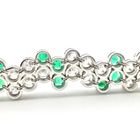 Image 48 of Exclusive white gold bracelet with emerald and diamond; 7.40 ct. + IGI Certificate