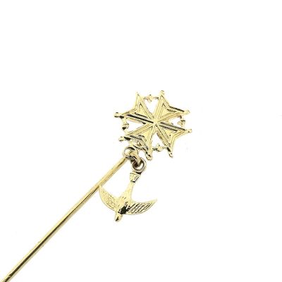 Image 2 of Antique gold lapel pin with a Huguenot cross