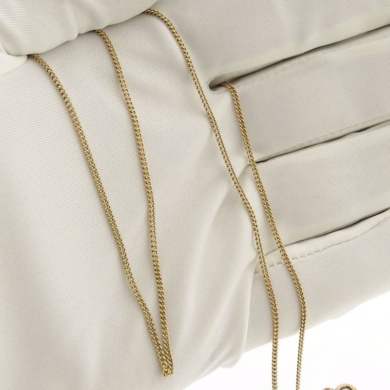 Image 8 of Gold thin gourmet link necklace | 50.5 cm