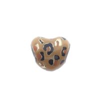 Pandora charm; Silver; Leopard print Heart
