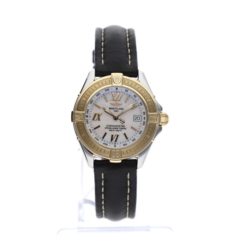 Image 21 of Breitling B-Class / Cockpit D67365; 18k gold/steel women's watch with mother-of-pearl dial