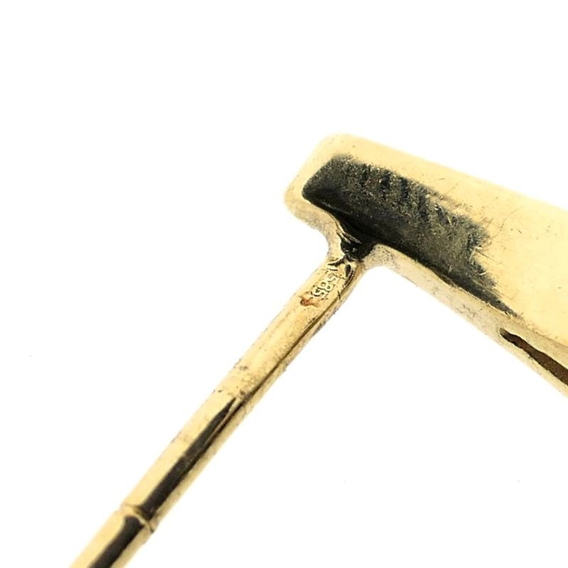 Image 5 of Gold stud earrings with diamond; 0.08 ct.