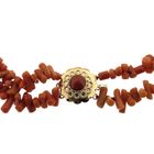Image 4 of Blood coral bead necklace with gold clasp; Antique | 41 cm