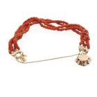 Image 5 of Antique red coral beaded bracelet with bicolor gold clasp.