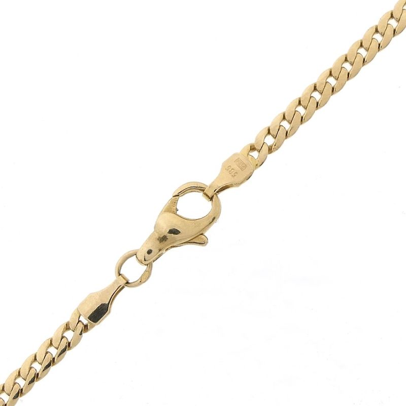 Image 6 of Gold flat gourmet link chain | 45.5 cm