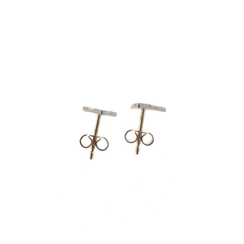 Image 5 of Gold stud earrings with titanium