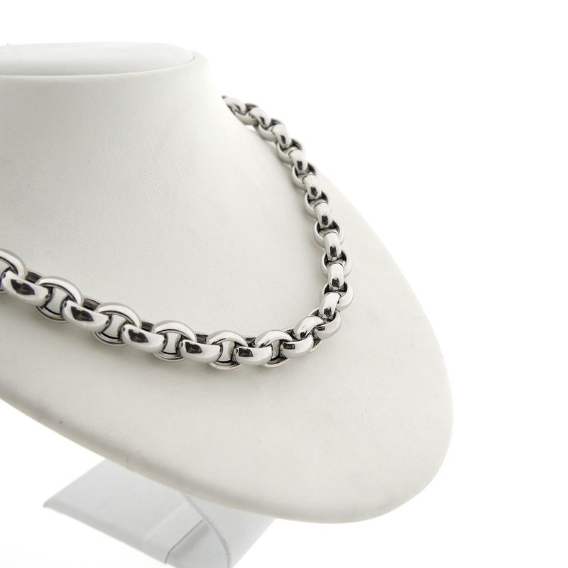 Image 3 of White gold jasseron link necklace