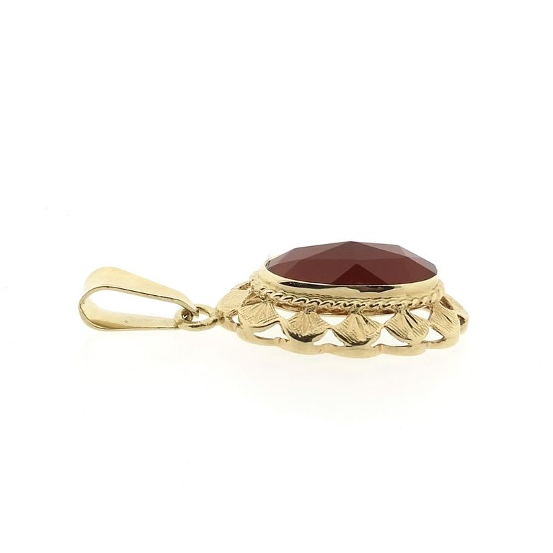 Image 3 of Vintage gold pendant with carnelian