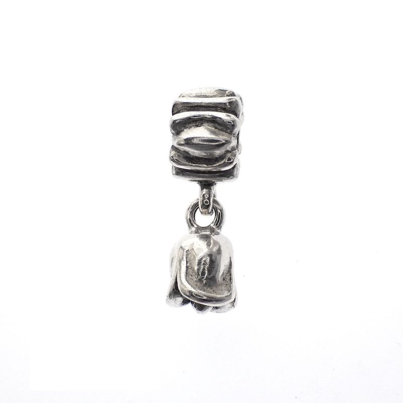 Image 3 of Pandora charm; Silver; Hanging Rose