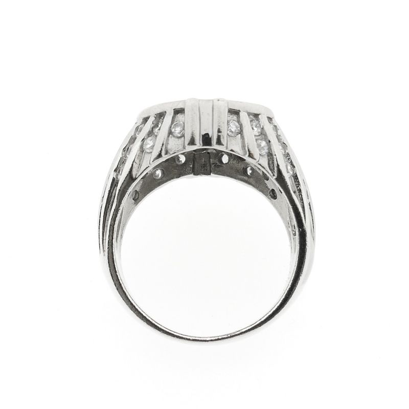 Image 4 of Silver men's ring with a dollar sign and zirconia