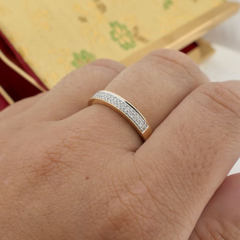 Image 10 of Gold ring with diamond | 0.21 ct.