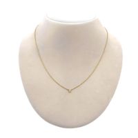Gold necklace with a fixed diamond pendant; 0.03 ct. | 42 cm