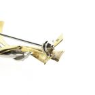 Image 6 of Two-tone gold brooch with ruby and diamonds; 0.06 ct.