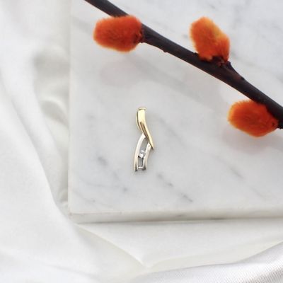 Image 2 of Two-tone fantasy pendant with diamond | 0.03 ct.