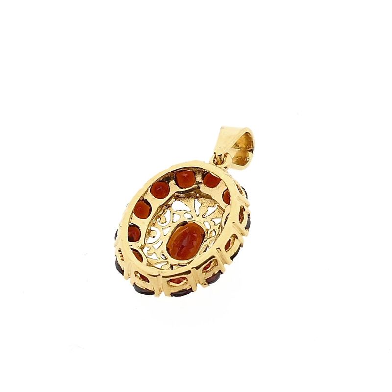 Afbeelding 6 van Gouden hanger met granaat