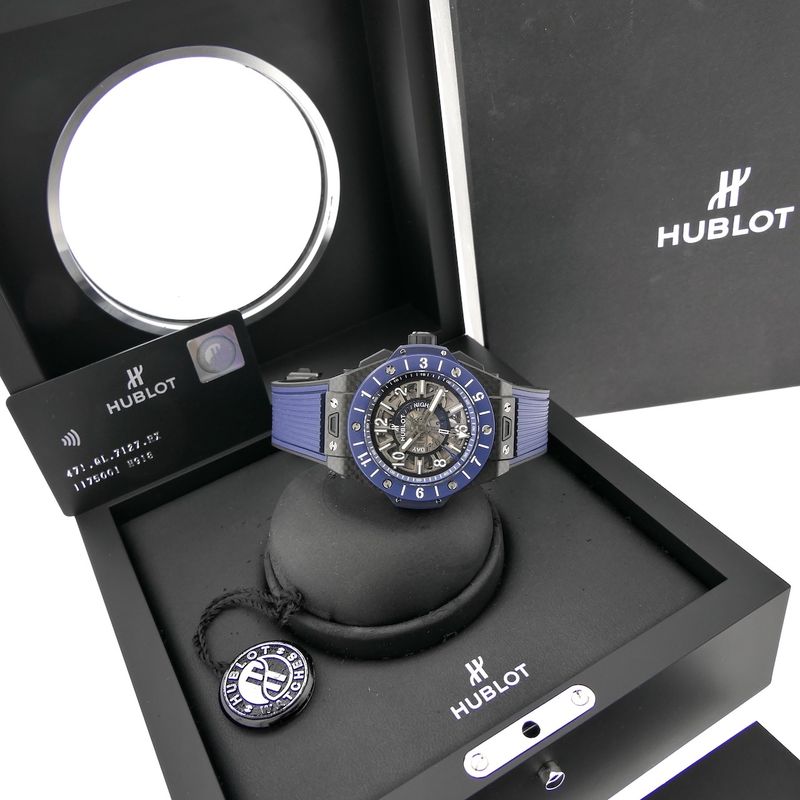 Image 20 of Hublot Big Bang Unico GMT Carbon Blue Ceramic 471.QL.7127.RX; Automatic men's watch