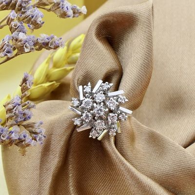 Image 2 of White gold cocktail ring with diamond | 0.5 ct.