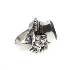 Image 3 of Silver floral fantasy ring with glass