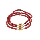 Image 3 of Antique red coral beaded bracelet with gold clasp.