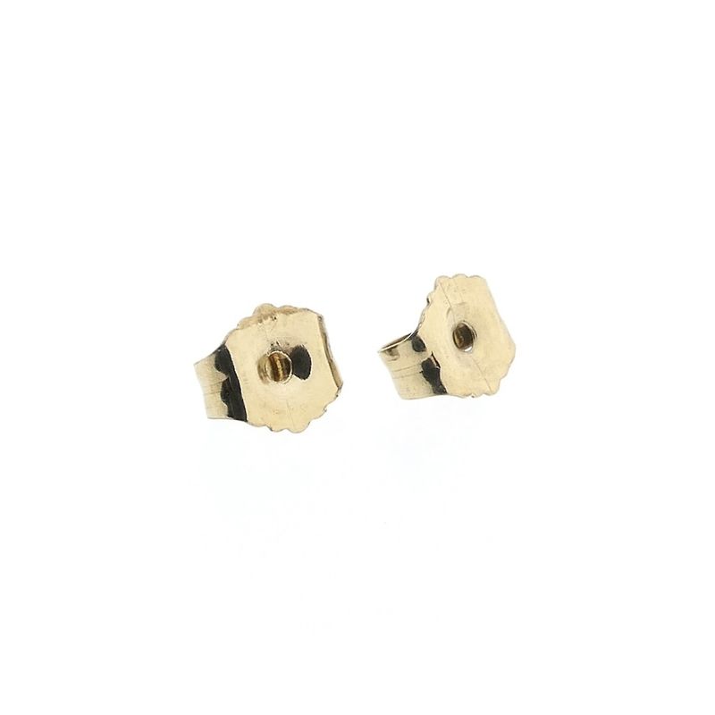 Image 5 of Gold stud earrings with pearl and diamond; 0.02 ct.