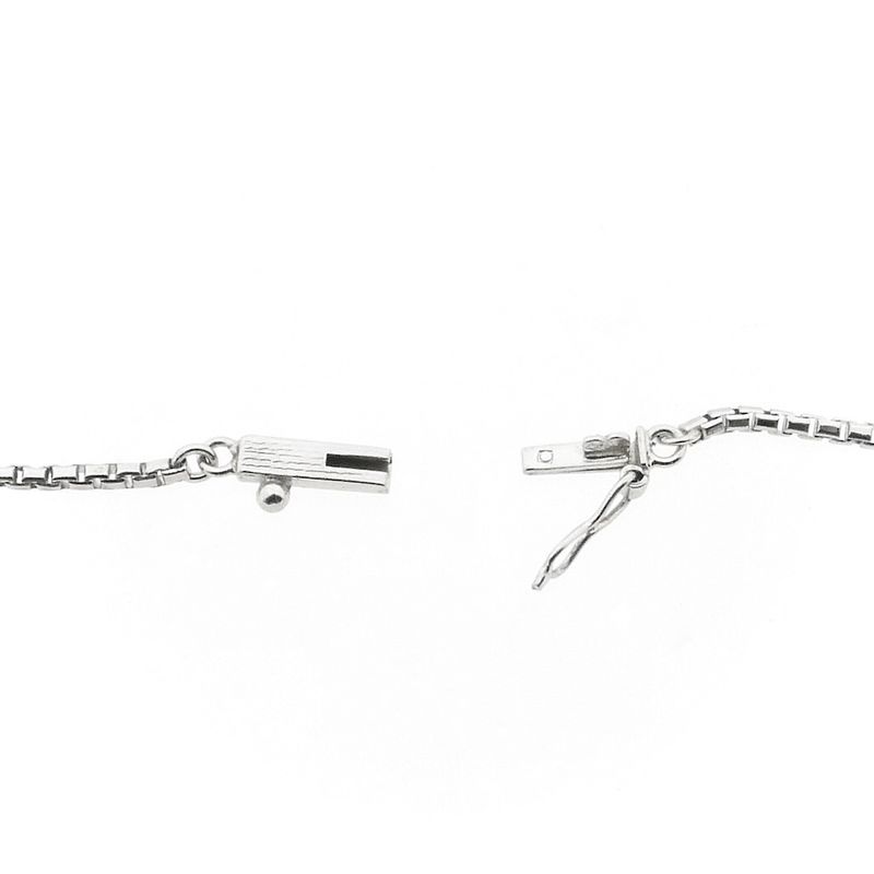 Image 11 of White gold Venetian chain with fixed pendant and diamond; 0.10 ct.