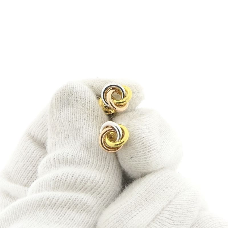 Image 7 of Tricolor gold stud earrings