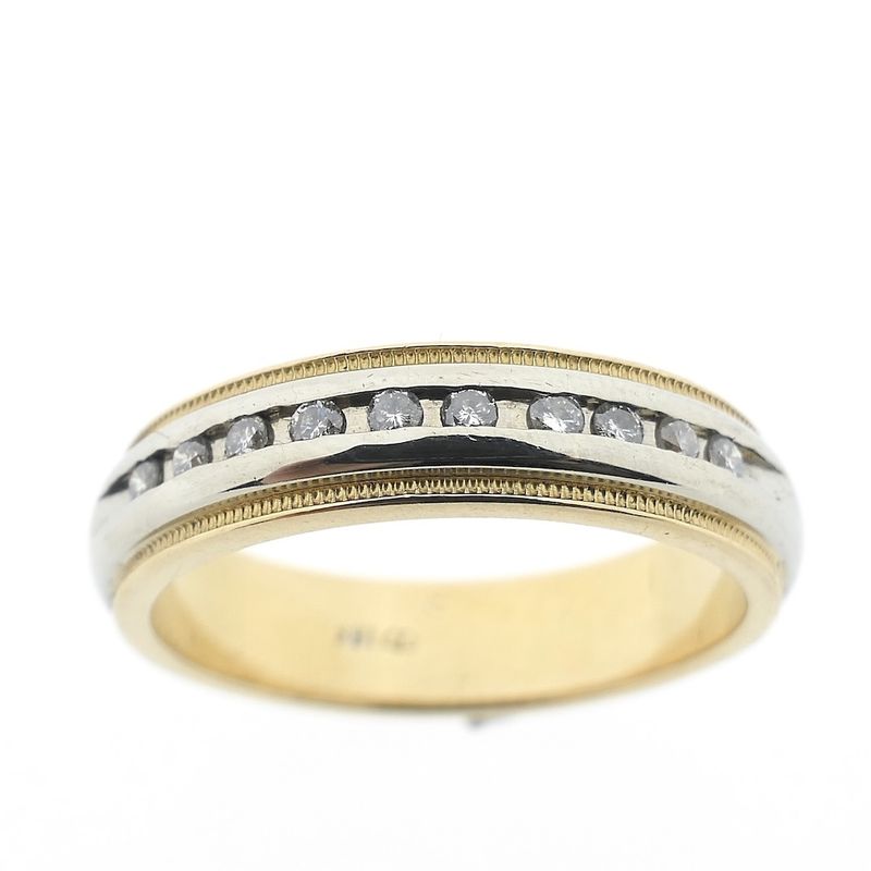 Image 3 of Novell bicolor gold ring with 0.10 ct diamond.