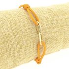 Image 6 of Forever Knots® Handmade Orange Satin Bracelet with Gold Link