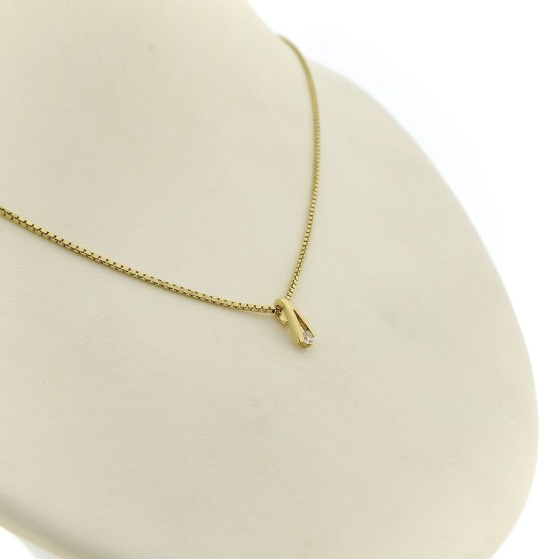 Image 7 of Gold minimalist pendant with zirconia