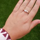 Image 4 of Two-tone gold ring with diamonds; 0.54