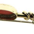 Image 5 of Vintage gold brooch with blood coral