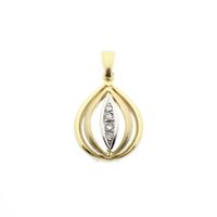 Golden fantasy pendant with diamond 0.03 ct.