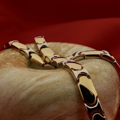 Two-tone gold fantasy link necklace Image 2 of Two-tone gold fantasy link necklace