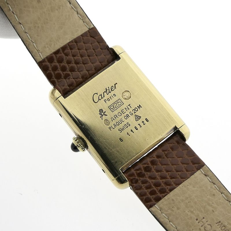 Image 9 of Cartier Tank Vermeil 'Large'; Vintage mechanical watch